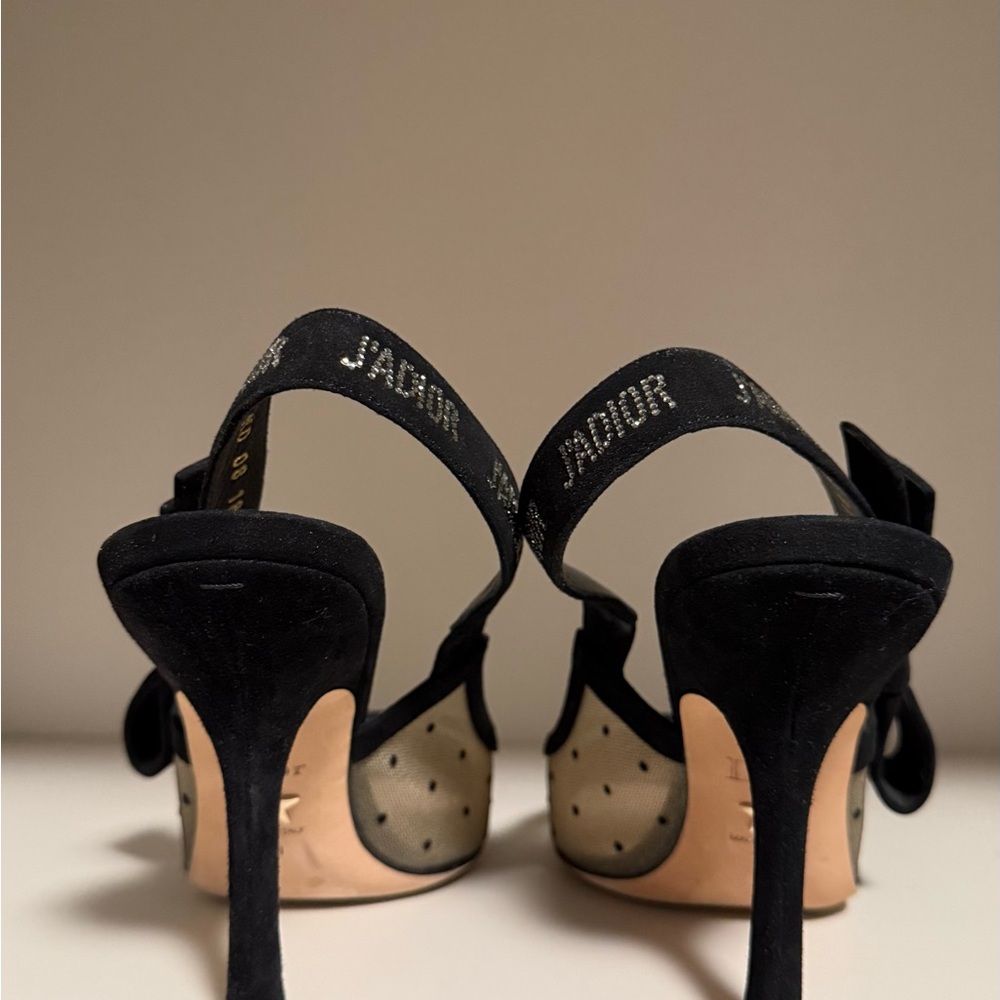 Dior Black Mesh Slingback Heels - Picture 10 of 16